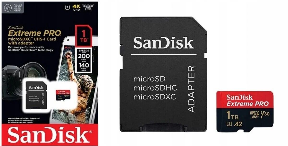 SanDisk 1TB Extreme Pro MicroSDXC Hafıza Kartı (200mb/s)