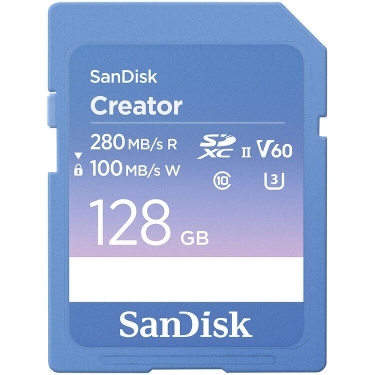 SanDisk 128GB Creator Serisi UHS-II SDXC Hafıza kartı