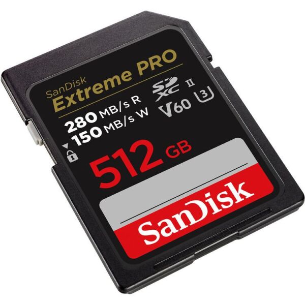SanDisk 512GB 280MB/s Extreme PRO V60 SDXC™ UHS-II Hafıza Kartı