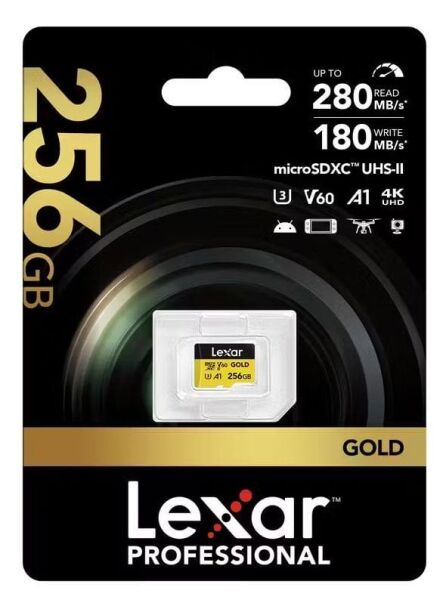 Lexar Professional 256GB Gold MicroSD Hafıza Kartı (280MB/s - 180MB/s)