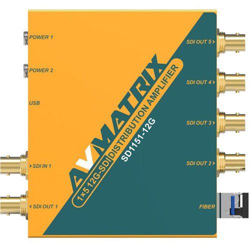 AVMatrix SD1151-12G 12G-SDI 1x5 Reclocking Distribution Amplifier