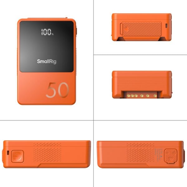 SmallRig 4871 VB50 Mini V Montajlı Pil (Turuncu)