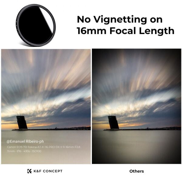 K&F Concept 43mm B-SERIES ND2-ND400 (1 ile 9 Stop) ND Filtre