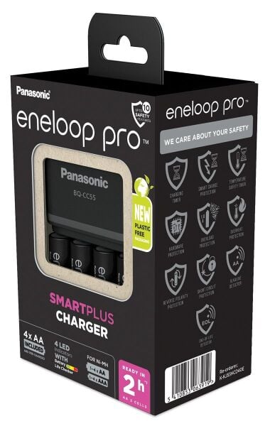 Panasonic Eneloop BQ CC55 Şarj Edilebilir 2500mAh Pil NiMH AA (4'lü + Şarj Aleti ile)