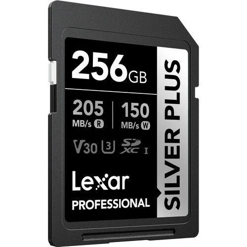 Lexar Professional 256GB 205 MB/s Silver Plus SD Hafıza Kartı