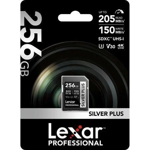 Lexar Professional 256GB 205 MB/s Silver Plus SD Hafıza Kartı