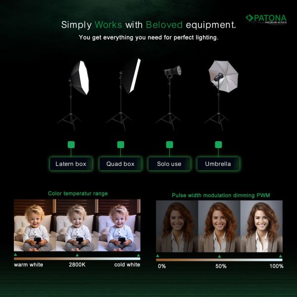 PATONA 4281 COB-200 Watt Bi Color Tek'li Kit LED Video Işığı