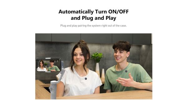 LUUCCO AirWave K2 (Lighting) Telefon için 2 Kişilik Kablosuz Yaka Mikrofonu