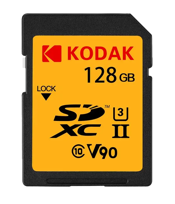 Kodak 128GB UHS-II U3 V90 SD Hafıza Kartı (280MB/s - 240MB/s)