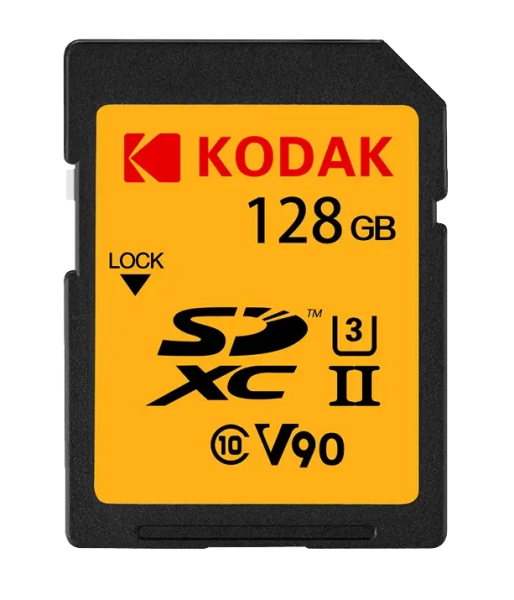 Kodak 128GB UHS-II U3 V90 SD Hafıza Kartı (280MB/s - 240MB/s)
