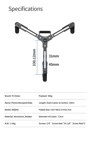 YC Onion MQD30 Pineta Pro Dolly