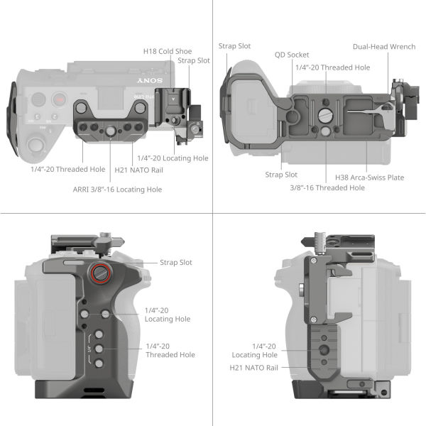SmallRig 4771 Sony FX3 / FX3A / FX30  için  HawkLock Hızlı Çıkarma Gelişmiş Kafes Kiti