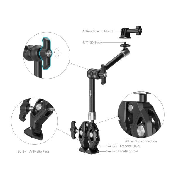 SmallRig 4454 Sihirli Kol  ile Yengeç Şekilli Kelepçe