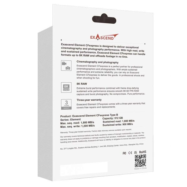 Exascend Element 512GB CF Express Type B