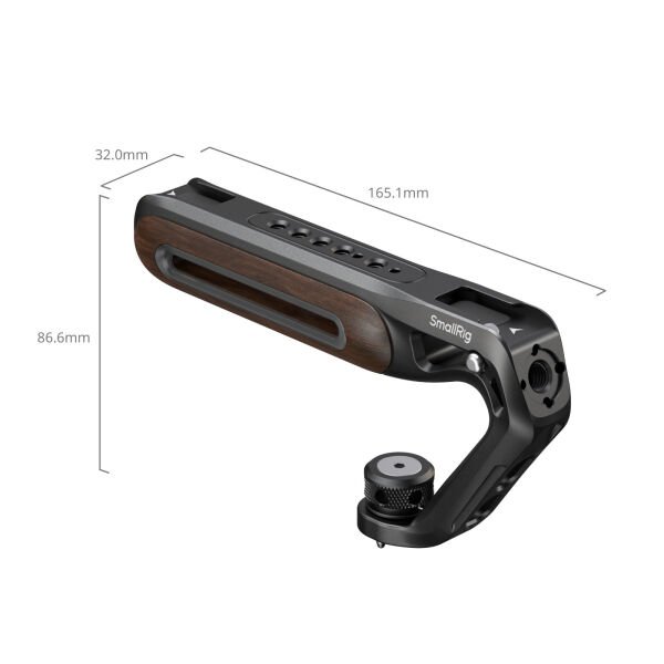 SmallRig 5252 Ahşap Üst Sap, 1/4''-20 ve ARRI 3/8''-16 Konumlandırma Vidası  ile Birlikte