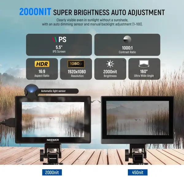 Neewer F500 Pro 5.5'' 2000 Nits 4K HDMI Dokunmatik Kamera Monitörü