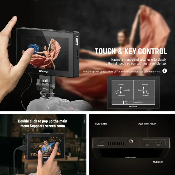 Neewer F500 Pro 5.5'' 2000 Nits 4K HDMI Dokunmatik Kamera Monitörü