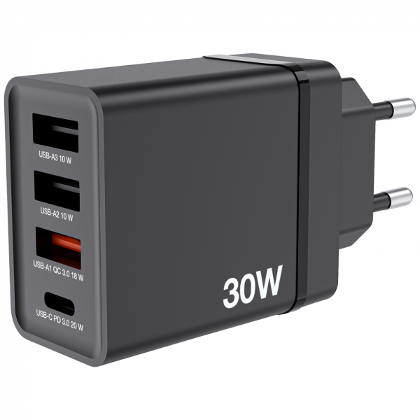 VERBATIM 49700 CHR-30EU1 USB-CHARGER 30W BLACK