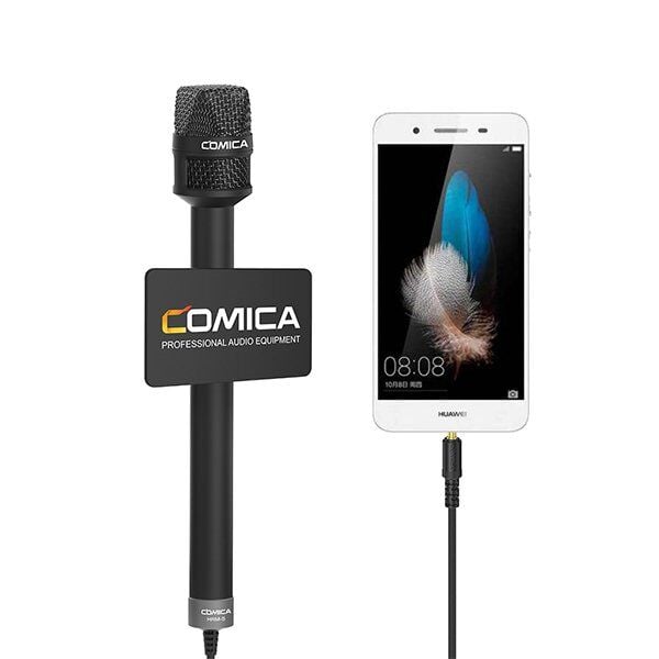 Comica HRM-S USB-C ve TRRS Grişli Telefonlar için Kaplolu Roportaj  Mikrofonu