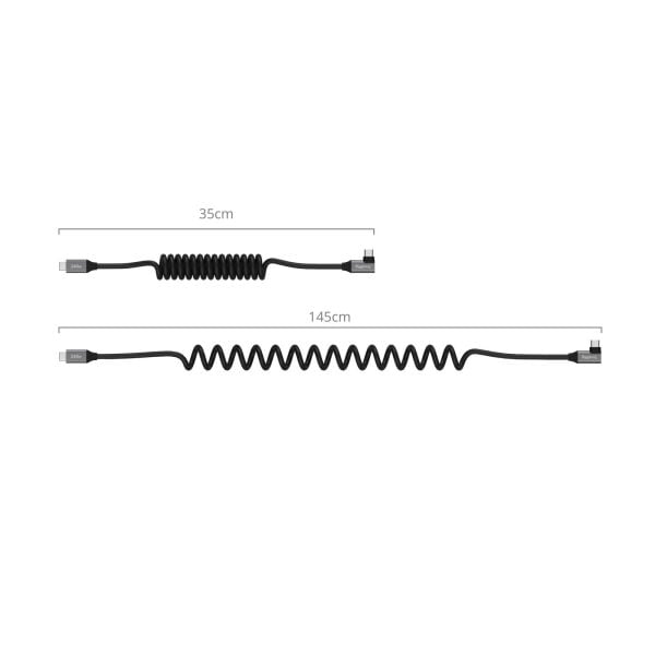 SmallRig 5730 PD 3.1 240W USB-C Sarmal Veri Kablosu (Düzden Açılıya) 34 cm-140 cm