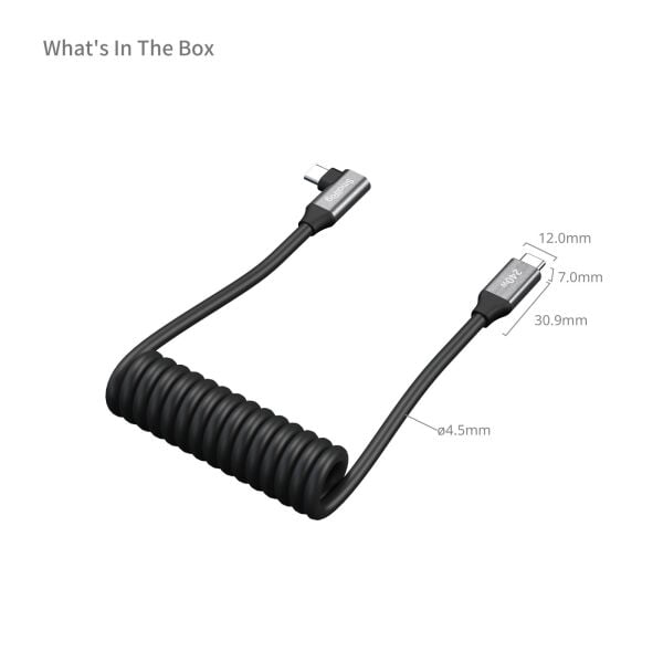 SmallRig 5730 PD 3.1 240W USB-C Sarmal Veri Kablosu (Düzden Açılıya) 34 cm-140 cm