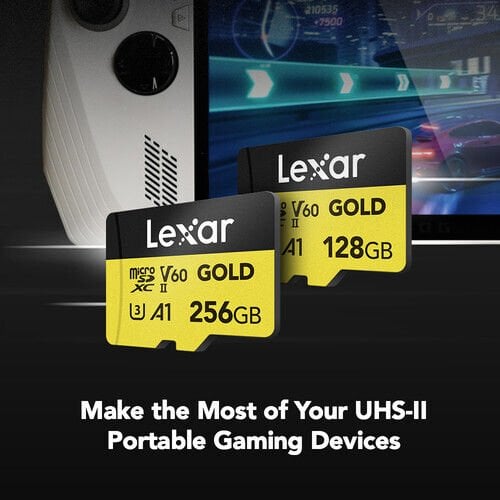 Lexar 128GB 280 MB/s UHS-II / V60 / U3 MicroSD Hafıza Kartı (Gold Serisi)