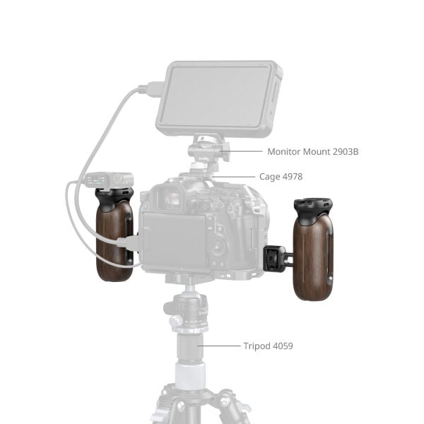 SmallRig 5238 Ahşap Yan Sap 1/4''-20 ve 3/8''-16 ARRI Konumlandırma Vidalarıyla Birlikte