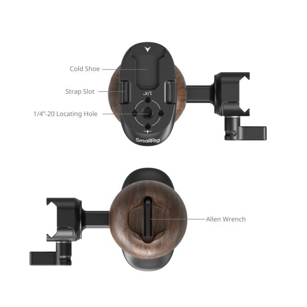 SmallRig 5239 Ahşap Yan Sap NATO Kelepçeli