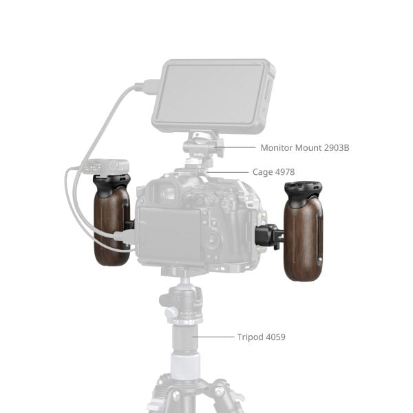 SmallRig 5239 Ahşap Yan Sap NATO Kelepçeli