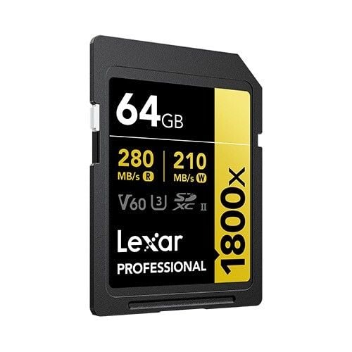 Lexar 64GB 1800x 280MB/s Profesyonel UHS-II SDXC  V60 Hafıza Kartı (Gold Serisi)