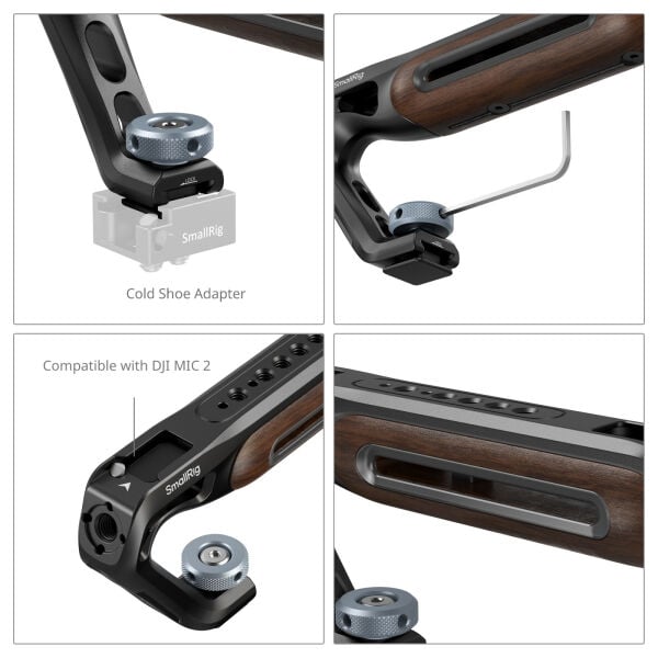 SmallRig 5250 Flaş Kızaklı  Ahşap Üst Tutma Kolu