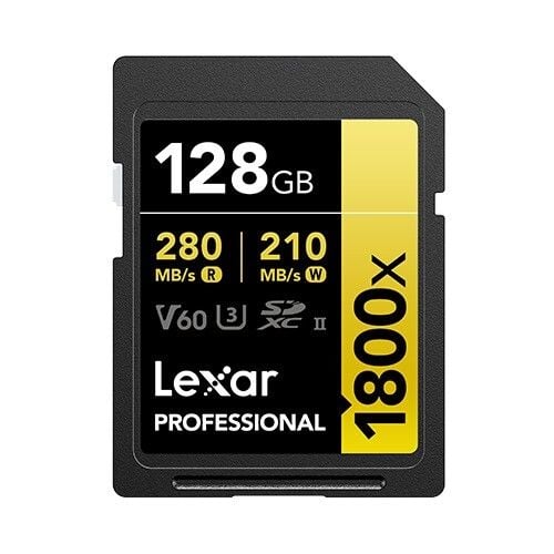 Lexar 128GB 1800x 280MB/s Profesyonel UHS-II SDXC  V60 Hafıza Kartı (Gold Serisi)