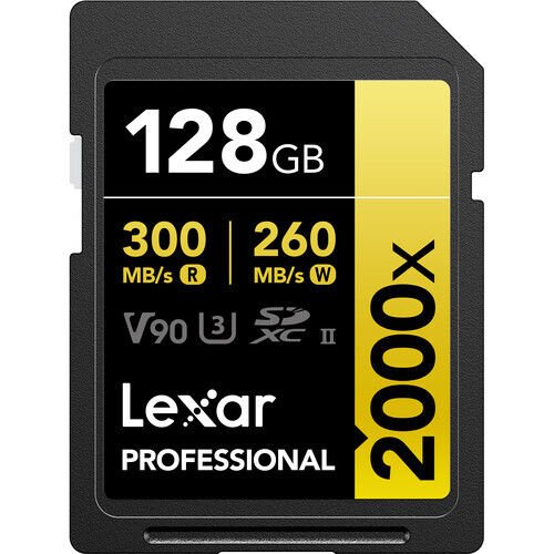 Lexar 128GB 2000x Professional SDXC UHS-II V90 300 MB/s Hafıza Kartı