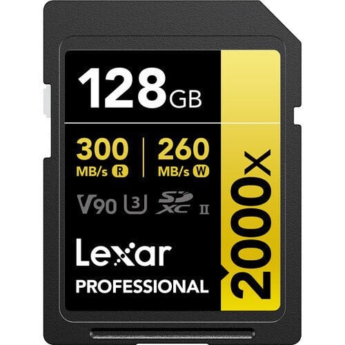 Lexar 128GB 2000x Professional SDXC UHS-II V90 300 MB/s Hafıza Kartı