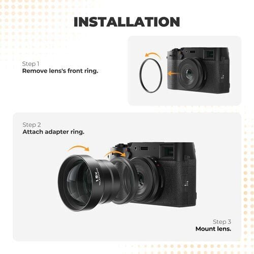 Freewell 1.5x Telephoto Lens for FUJIFILM X100 Series (Siyah)