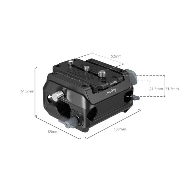SmallRig 5366 Manfrotto 501-Type  için 15 mm Çift Çubuk Kelepçeli Montaj Plakası Kiti
