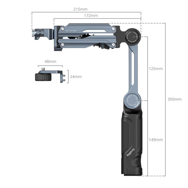 SmallRig 5508 DJI Osmo Pocket 4  4P / Pocket 3 / GoPro HERO13 / Insta360 X5  için El Tipi Şok Emici Kol