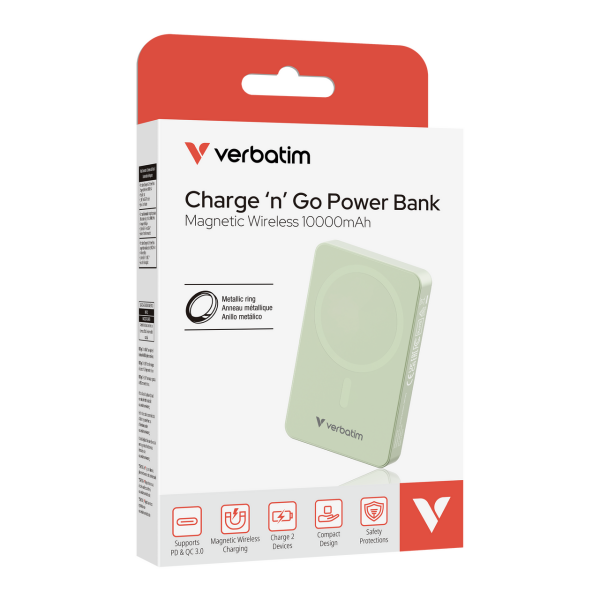 Verbatim 32228 Magsafe 10000 Mah Manyetik Kablosuz Powerbank Yeşil