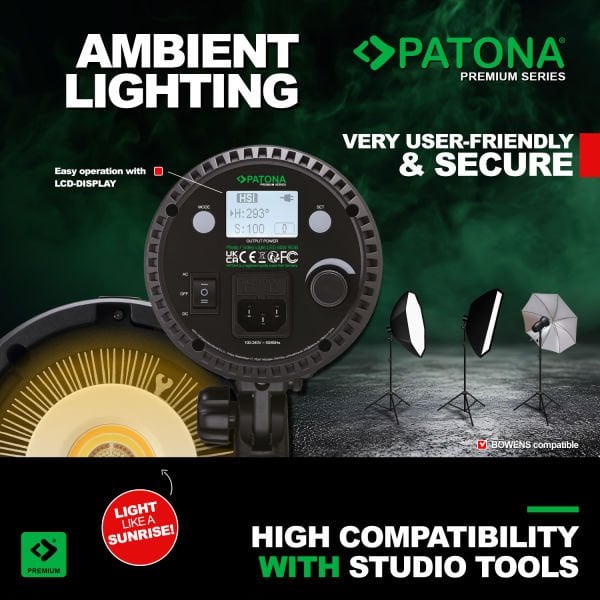 PATONA Premium LED 80W RGB Fotoğraf ve Video Işığı