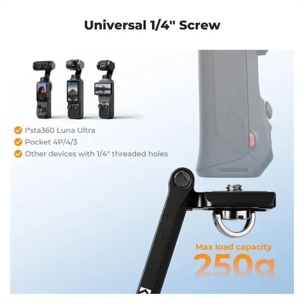 K&F Concept Pocket Kamera Tripodu (İnsta360 Luna ve Dji Pocket Serileri ile uyumlu