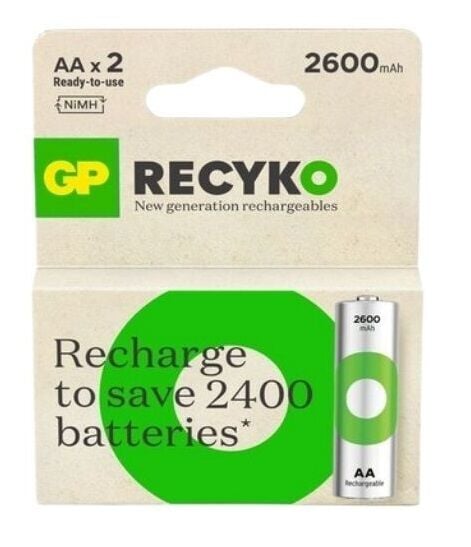 GP RECYKO 2'li 2600mAh AA Şarj Edilebilir Pil