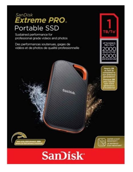 SanDisk 1TB V2 Extreme PRO Taşınabilir SSD Disk (2000/MB/s)