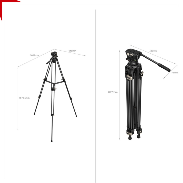 SmallRig 3751B AD-01 Profesyonel Video Tripod