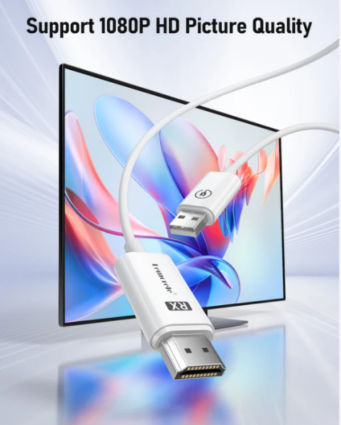 LEMORELE P100  1TX & 1RX Kablosuz HDMI/USB C Görüntü Aktarım Cıhazı