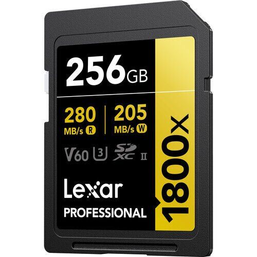 Lexar SD 256GB Professional 1800x UHS-II SDXC Hafıza Kartı (GOLD Serisi)